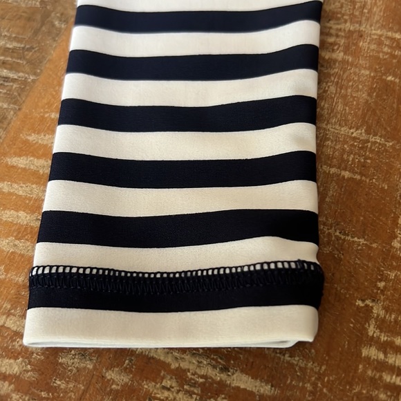 J Crew Beachwear Long Sleeve Top, back zipper, white and blue stripe, small - Picture 6 of 8